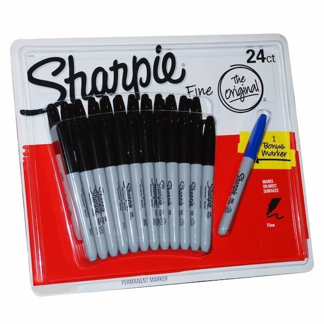 A box of sharpies. Sharpies markers are great for writing on Event Storming Post-Its because they let us write just the right amount of words.