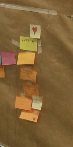 Zoom on a part of the Event Storming board where we can see a bounded context classified as core with a ❤️ post-it