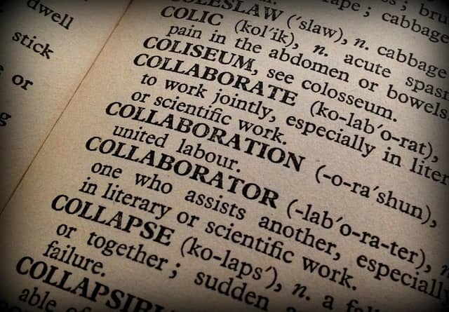 A photo of a page of a dictionary. Domain Driven Design comes with quite a lot of vocabulary, and the learning curve can be steep. In Design Level Event Storming, we can define just the bare minimum to get going.